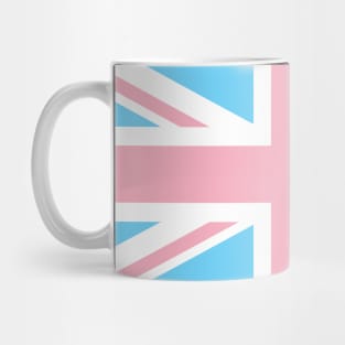 TRANSGENDER UK FLAG (UNION JACK) - PALE BLUE, WHITE AND PINK TRANSGENDER FLAG Mug